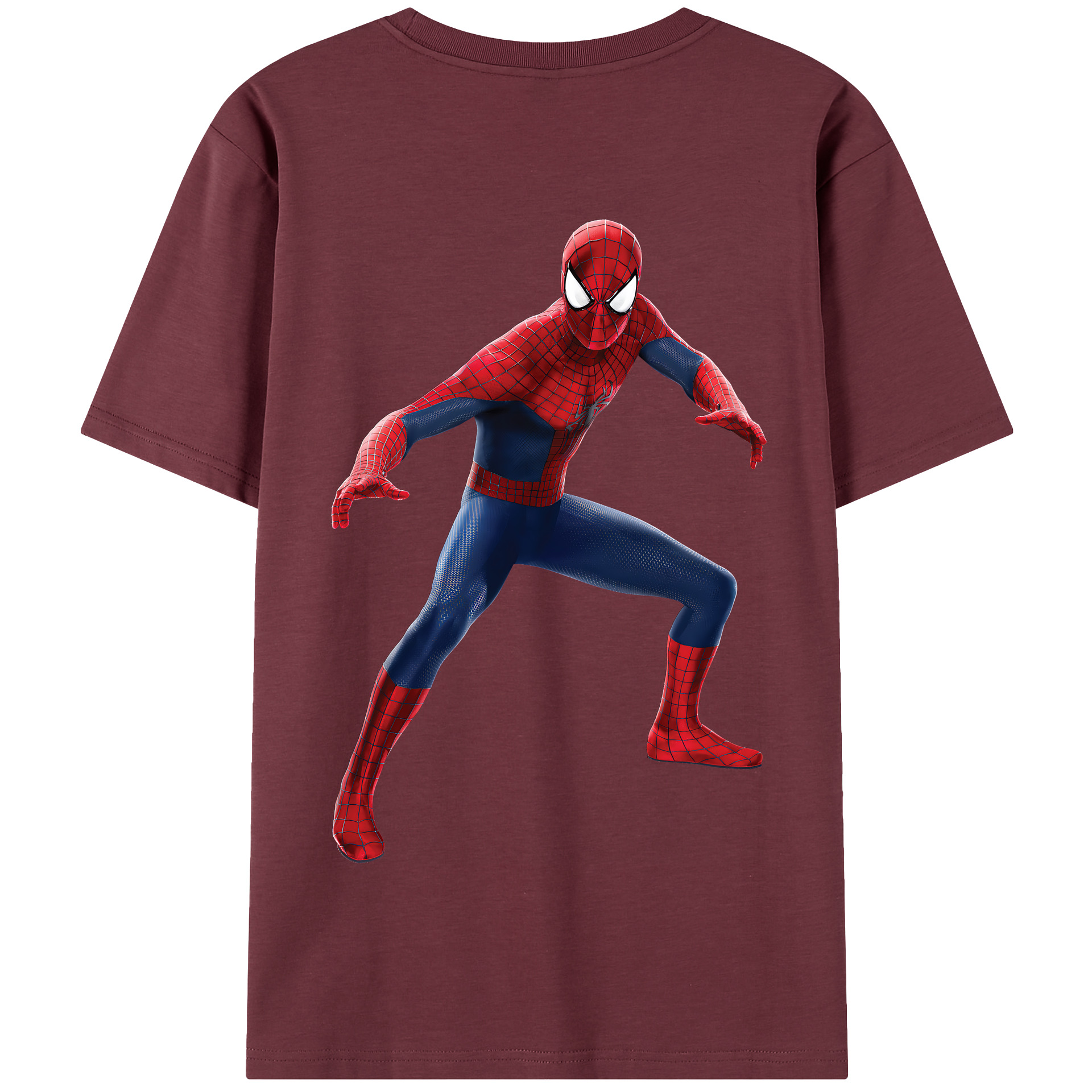 （画像用） Spider Man スパイダーマン 綿100％半袖Tシャツ（背面プリント）
